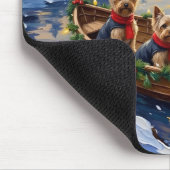 Yorkshire Terrier Kerstboot Vakantie Muismat (Hoek)