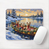 Yorkshire Terrier Kerstboot Vakantie Muismat (Met muis)