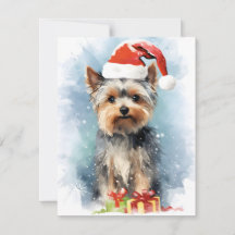 Yorkshire Terrier Kerstborstel schilderen kunstwer