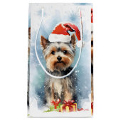 Yorkshire Terrier Kerstborstel schilderen kunstwer Klein Cadeauzakje (Voorkant)