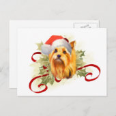 Yorkshire Terrier-kerstBriefkaart Feestdagenkaart (Voorkant / Achterkant)