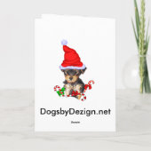Yorkshire Terrier-kerstcadeaus Feestdagen Kaart (Achterkant)