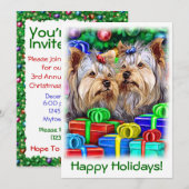 Yorkshire Terrier-kerstcadeaus Kaart (Voorkant / Achterkant)