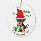 Yorkshire Terrier-kerstcadeaus Keramisch Ornament (Links)