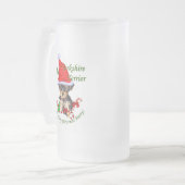 Yorkshire Terrier-kerstcadeaus Matglas Bierpul (Voorkant links)