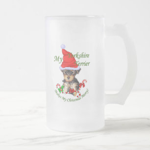 Yorkshire Terrier-kerstcadeaus Matglas Bierpul