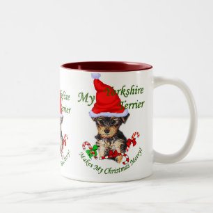 Yorkshire Terrier-kerstcadeaus Tweekleurige Koffiemok
