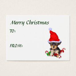 Yorkshire Terrier-kerstcadeaus Visitekaartjes