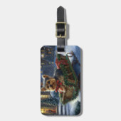 Yorkshire Terrier Kerstfeest Seizoen Bagagelabel (Voorkant verticaal)