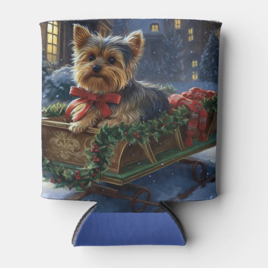 Yorkshire Terrier Kerstfeest Seizoen Blikjeskoeler (Voorkant)