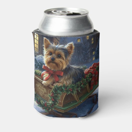 Yorkshire Terrier Kerstfeest Seizoen Blikjeskoeler (Blikje Achterkant)