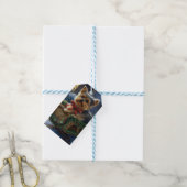 Yorkshire Terrier Kerstfeest Seizoen Cadeaulabel (Met Touw)