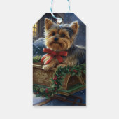 Yorkshire Terrier Kerstfeest Seizoen Cadeaulabel (Achterkant)