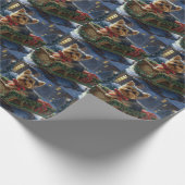 Yorkshire Terrier Kerstfeest Seizoen Cadeaupapier (Hoek)