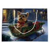Yorkshire Terrier Kerstfeest Seizoen Groot Cadeauzakje (Voorkant)