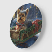 Yorkshire Terrier Kerstfeest Seizoen Grote Klok (Hoek)