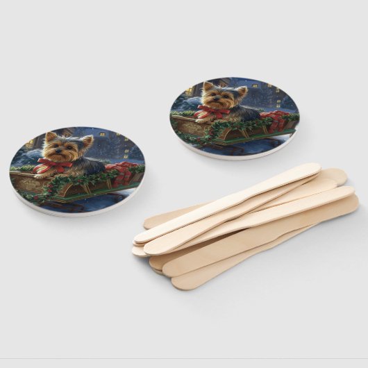 Yorkshire Terrier Kerstfeest Seizoen Handwaaier (Niet-gemonteerd)