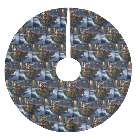 Yorkshire Terrier Kerstfeest Seizoen Kerstboom Rok (Voorkant)