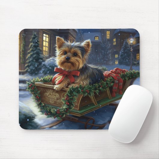 Yorkshire Terrier Kerstfeest Seizoen Muismat (Met muis)