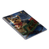 Yorkshire Terrier Kerstfeest Seizoen Notitieboek (Rechterzijde)