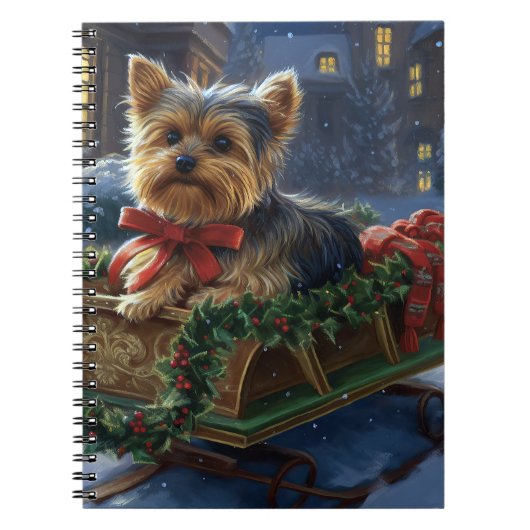 Yorkshire Terrier Kerstfeest Seizoen Notitieboek (Voorkant)