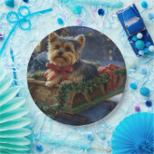 Yorkshire Terrier Kerstfeest Seizoen Papieren Bordje (Feest)