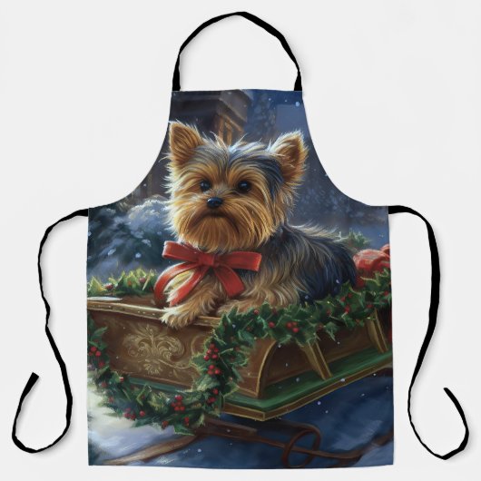Yorkshire Terrier Kerstfeest Seizoen Schort (Voorkant)