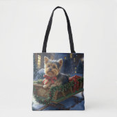 Yorkshire Terrier Kerstfeest Seizoen Tote Bag (Voorkant)