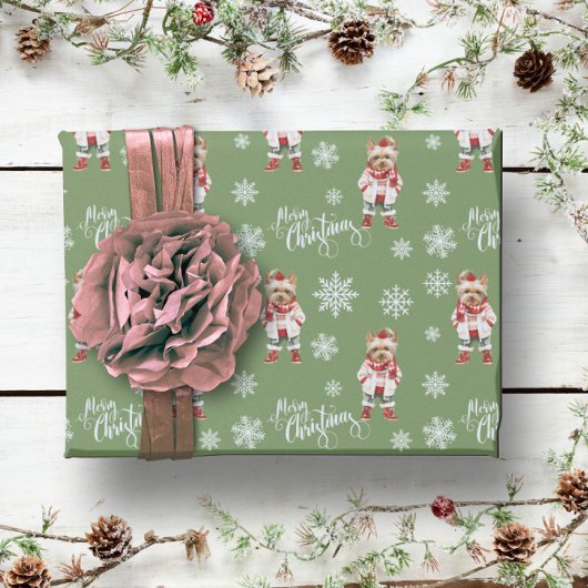 Yorkshire Terrier Kersthond Cadeaupapier