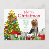 Yorkshire Terrier Kerstkaart Feestdagenkaart (Voorkant)