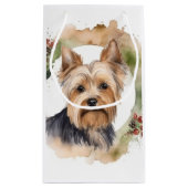 Yorkshire Terrier Kerstkrans feestelijke pup Klein Cadeauzakje (Achterkant)