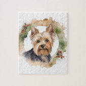 Yorkshire Terrier Kerstkrans feestelijke pup Legpuzzel (Verticaal)
