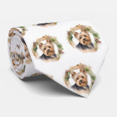 Yorkshire Terrier Kerstkrans feestelijke pup Stropdas (Opgerold)