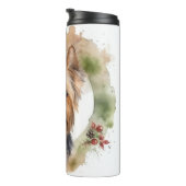 Yorkshire Terrier Kerstkrans feestelijke pup Thermosbeker (Geroteerd rechts)