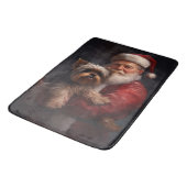 Yorkshire Terrier Kerstman Festive Kerstmis Badmat (Gekanteld)