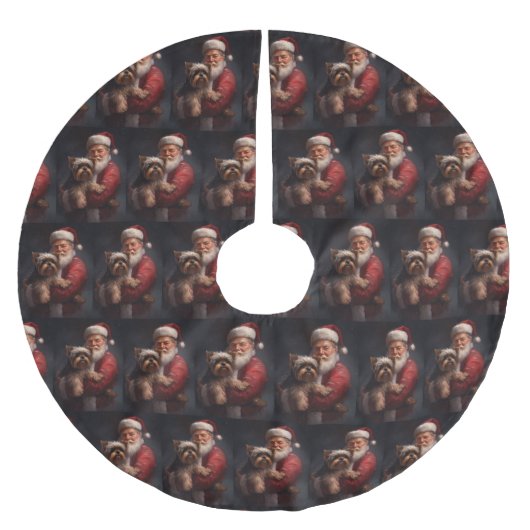 Yorkshire Terrier Kerstman Festive Kerstmis Kerstboom Rok (Voorkant)