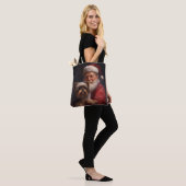 Yorkshire Terrier Kerstman Festive Kerstmis Tote Bag (Op model)