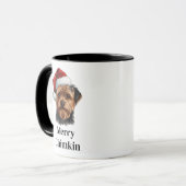 Yorkshire Terrier Kerstman Hoed Kersthond Mok (Voorkant links)