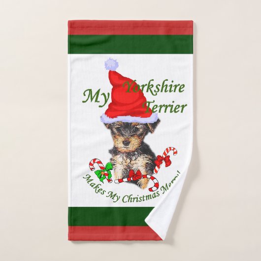 Yorkshire Terrier Kerstmis Bad Handdoek (Handdoek)