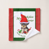 Yorkshire Terrier Kerstmis Bad Handdoek (Wasdoekje)