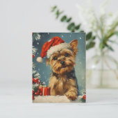Yorkshire Terrier Kerstmis Briefkaart (Staand voorkant)