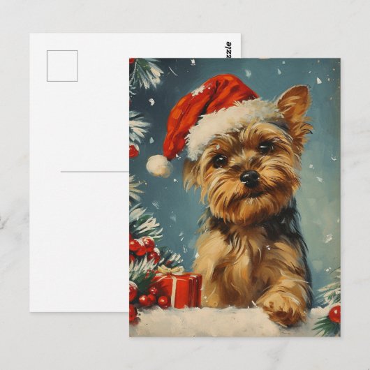 Yorkshire Terrier Kerstmis Briefkaart (Voorkant / Achterkant)