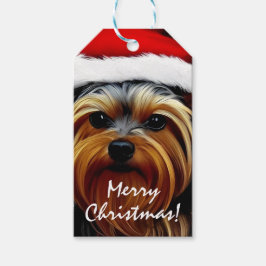 Yorkshire Terrier Kerstmis Cadeaulabel