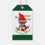 Yorkshire Terrier Kerstmis Cadeaulabel (Achterkant)