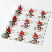 Yorkshire Terrier Kerstmis Cadeaupapier (Uitgerold)