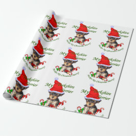 Yorkshire Terrier Kerstmis Cadeaupapier