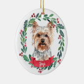 Yorkshire Terrier Kerstmis Elegant Waterverf Dog Keramisch Ornament (Rechts)