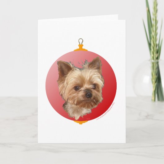 Yorkshire Terrier Kerstmis Feestdagen Kaart (Voorkant)