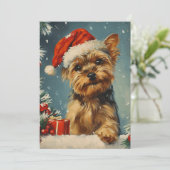 Yorkshire Terrier Kerstmis Feestdagenkaart (Staand voorkant)