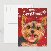 Yorkshire Terrier Kerstmis Feestdagenkaart (Voorkant / Achterkant)